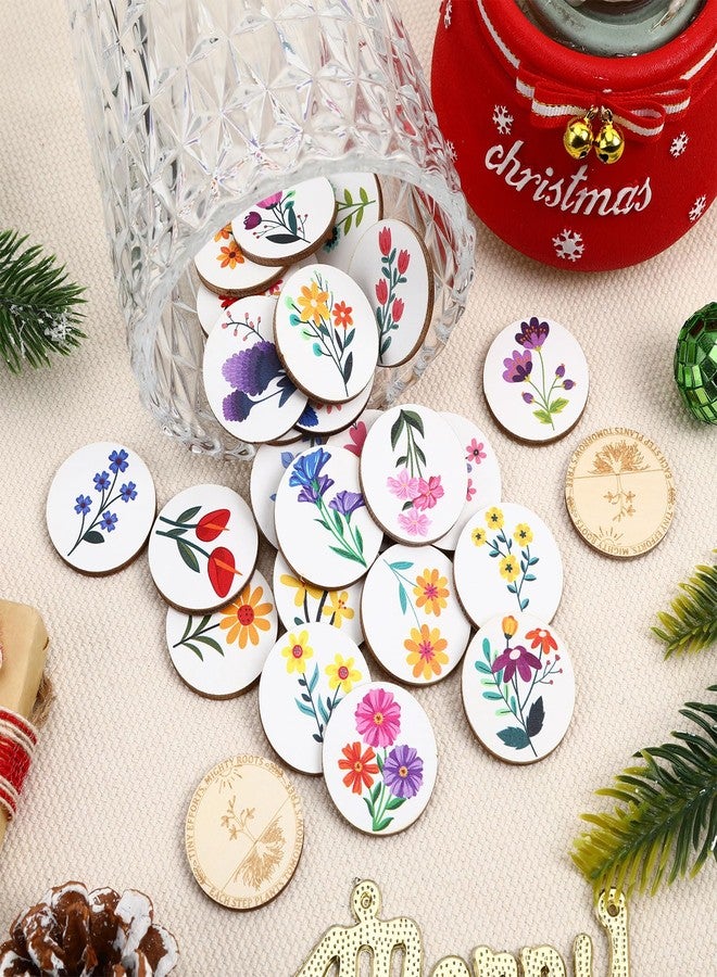 CypherX Kids Reward Tokens, Unique Wooden Tokens for Kids, 30 Redeemable Tokens with Colorful Flower Designs, Symbolizing Growth and Progress, Round - Image 1